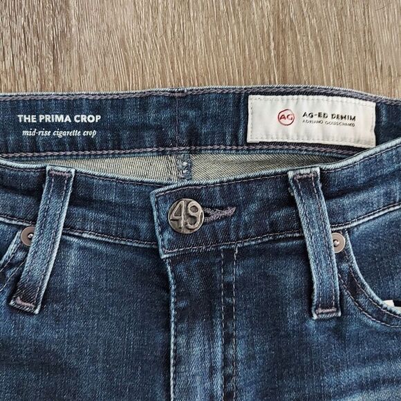AG Adriano Goldschmied Jeans Sz 25R Prima Mid Rise Cigarette Crop Skinny Denim - Picture 3 of 7
